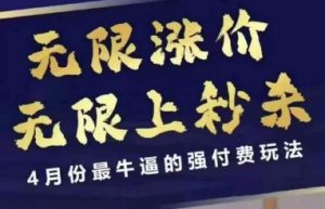 4月12号拼多多线上课，无限涨价，无限上秒杀，4月份最牛逼的强付费玩法-互联网资源大全网