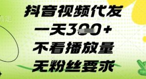 抖音视频代发一天3张+，不看播放量，无粉丝要求【揭秘】-互联网资源大全网
