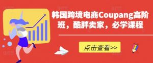 韩国跨境电商Coupang高阶班,酷胖卖家,必学课程-第一资源库