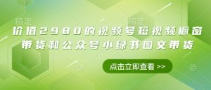 价值2980的视频号短视频橱窗带货和公众号小绿书图文带货-互联网资源大全网