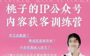 桃子IP公众号内容获客训练营(第3期),一门让你公众号从0到商业闭环的课程-互联网资源大全网