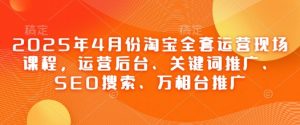 2025年4月份淘宝全套运营现场课程,运营后台、关键词推广、SEO搜索、万相台推广-互联网资源大全网
