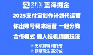2025支付宝创作者分成计划代运营,纯托管,高分成,合作模式【揭秘】-互联网资源大全网