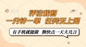 评论截图,0.5元一单,一分钟一单,有手机就能做,任务无上限,勤快点一天几张【揭秘】-互联网资源大全网
