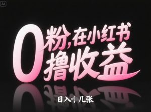 0粉在小红书撸收益，日入几张-第一资源库