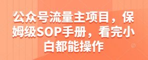 公众号流量主项目，保姆级SOP手册，看完小白都能操作-互联网资源大全网