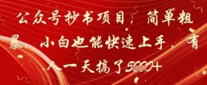公众号抄书项目,简单粗暴,小白也能快速上手,有人一天搞了1k+-互联网资源大全网