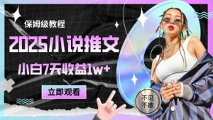 2025小说推文最新玩法，推文保姆级教程，小白7天收益1w+-互联网资源大全网