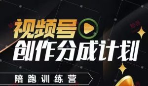 视频号创作分成计划陪跑训练营，手把手教会你如何制作视频，细水长流型项目-互联网资源大全网