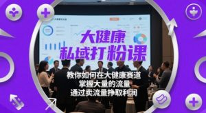 大健康私域打粉课,教你如何在大健康赛道,掌握大量的流量,通过卖流量挣取利润-互联网资源大全网
