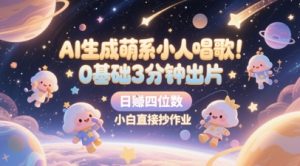 AI生成萌系小人唱歌,0基础3分钟出片,28个作品涨粉8.9W,单条最高19W赞,日入四位数,小白直接抄作业-互联网资源大全网