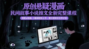 原创悬疑漫画民间故事小说推文全新完整课程, 搭配ai绘画,0基础轻松上手,撸分成和伙伴计划-互联网资源大全网