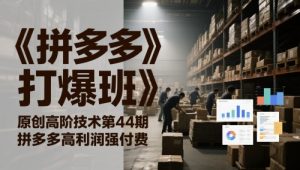 《拼多多打爆班》原创高阶技术第44期,拼多多高利润强付费-互联网资源大全网