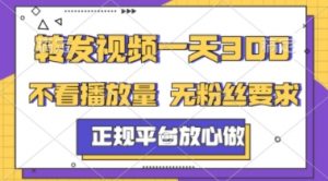 转发视频一天3张+，正规平台放心做，不看播放量，不看粉丝量，一个任务几分钟完成【揭秘】-第一资源库