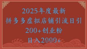 绝密引流秘籍，拼多多虚拟店铺引流，日引500+-第一资源库
