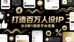 打造百万人设IP,从0到1稳抓平台流量-互联网资源大全网