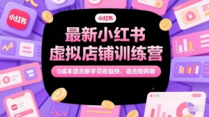 最新小红书虚拟店铺训练营,0成本适合新手见收益快,适合矩阵做-互联网资源大全网