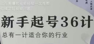 新手起号36计2.0，四年行业沉淀，上百条爆款视频经验一次性帮你搞定短视频问题-互联网资源大全网