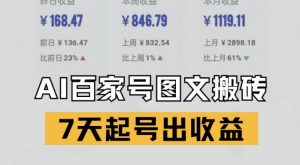 百家号搬砖新玩法,AI一键仿写爆文,7天起号出收益-互联网资源大全网