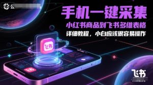 手机一键采集小红书商品到飞书多维表格，详细教程，小白应该很容易操作-互联网资源大全网