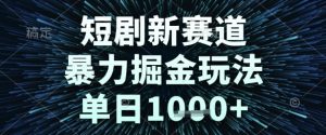 短剧新赛道，暴力掘金玩法，单日1k+【揭秘】-互联网资源大全网