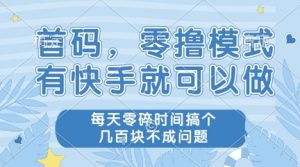 首码，零撸模式，有快手就可以做，每天零碎时间搞个几张不成问题【揭秘】-互联网资源大全网