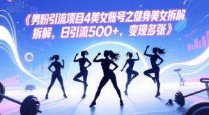 男粉引流项目4美女账号之健身美女拆解，日引流500+，变现多张-互联网资源大全网