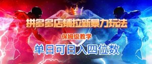 悟空直搜拼多多店铺拉新暴力玩法，保姆级教学，单日可入四位数-互联网资源大全网