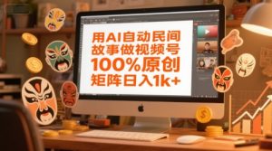 用AI自动民间故事做视频号，100%原创，矩阵日入1k+-互联网资源大全网