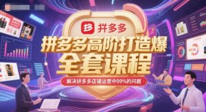 拼多多高阶打造爆款全套课程,解决拼多多店铺运营中99%的问题-互联网资源大全网