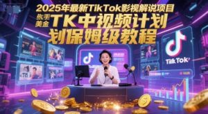 2025年最新TikTok影视解说项目,新手也能挣美金,TK中视频计划保姆级教程-第一资源库