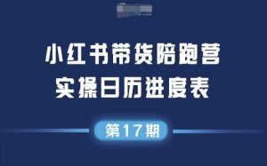 小红书第17期带货陪跑营,不囤货,无不直播,无不投流,通过选品+笔记内容+测品+笔记铺量+矩阵运营打爆款-互联网资源大全网