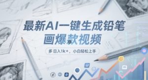 最新AI一键生成铅笔画爆款视频,多平台分发,日 入1k+,小白轻松上手【揭秘】-互联网资源大全网