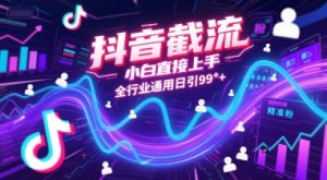 抖音截流，小白直接上手，全行业通用日引99+精准粉【揭秘】-互联网资源大全网