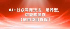 AI+公众号新玩法之培养型，可矩阵操作【附带项目教程】-互联网资源大全网