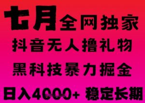7月最新风口抖音无人直播撸音浪掘金，黑科技全自动运行，长期稳定，日入1k+，可批量收益翻倍【揭秘】-互联网资源大全网