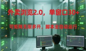 外卖浏览2.0,单窗口30+可矩阵无限多开,脚本全自动运行【揭秘】-互联网资源大全网