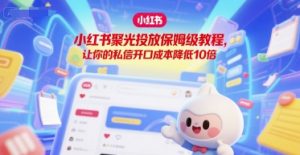 小红书聚光投放保姆级教程，让你的私信开口成本降低10倍-互联网资源大全网