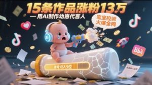 用AI制作幼崽代言人,宝宝的控诉火爆全网,15条作品涨粉13W,单号月入5位数实操教程-互联网资源大全网