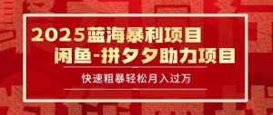 2025 最新闲鱼蓝海暴利项目 快速粗暴让你月入过1W不是梦，保姆级教程【揭秘】-互联网资源大全网