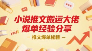 小说推文搬运大佬爆单经验分享，推文爆单秘籍-互联网资源大全网