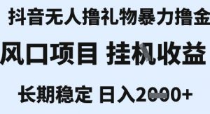 最新风口抖音无人暴力撸金技术,不违规不封号,一个小时收益2k+,小白当天拿结果【揭秘】-互联网资源大全网