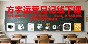 方宇运营日记线下课，包含剪辑制作技巧、拍摄引导过程、起号思维导图、选题等多个教学资料-互联网资源大全网