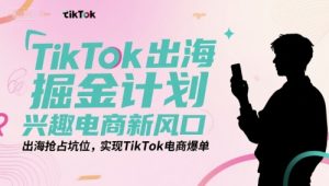 TikTok出海掘金计划，兴趣电商新风口，出海抢占坑位，实现TikTok电商爆单-互联网资源大全网