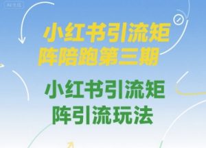 小红书引流矩阵陪跑第三期,小红书引流矩阵引流玩法-互联网资源大全网