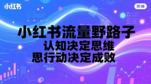 小红书流量野路子，认知决定思维，思维决定行动，行动决定成败-第一资源库