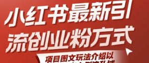 小红书最新引流创业粉方式，项目图文玩法介绍以及如何安全倒流私域-互联网资源大全网