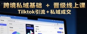 跨境私域基础+晋级线上课，Tilktok引流+私域成交-互联网资源大全网
