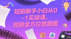 短剧新手小白从0-1实操课，短剧全方位思路图-互联网资源大全网