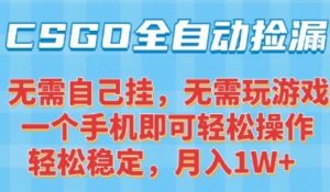 CSGO自动捡漏项目,最新独家玩法,一个手机可操作,新手小白轻松月入1W+,操作简单易上手【揭秘】-互联网资源大全网